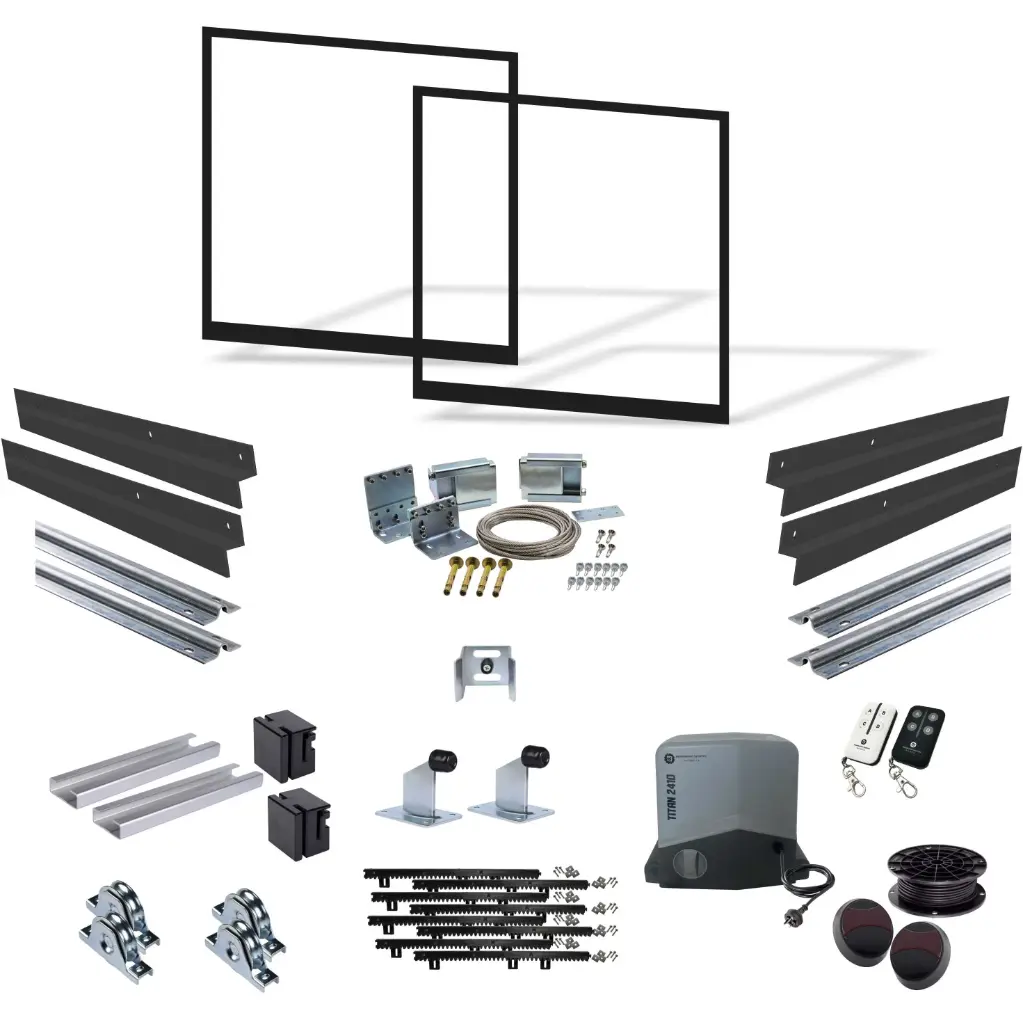 4m Opening (1800H) Gate Frame Kit Mains Powered Telescopic Sliding Gate Kit