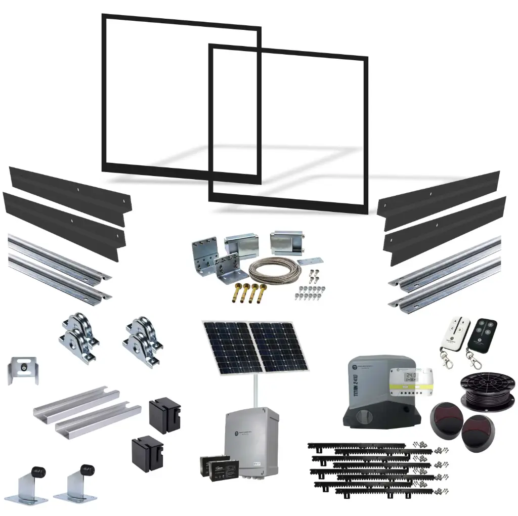 4m Opening (1800H) Gate Frame Kit Solar Powered Telescopic Sliding Gate Kit