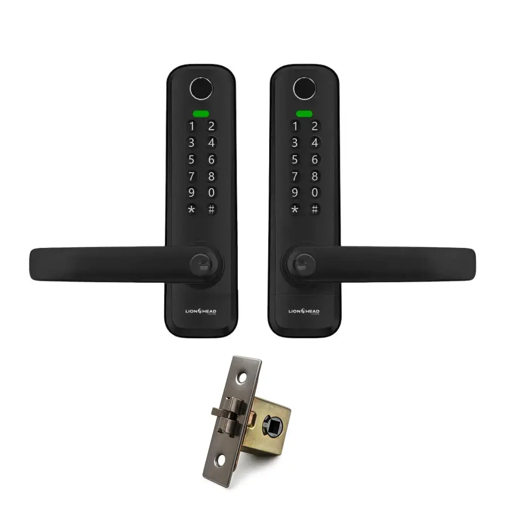 Cottesloe Slimline Gate Lock (Double Sided Keypad Version) Digital Entrance Lock with Mobile APP (Bluetooth, Fingerprint, EM Card) IP65 Front Side Weather Resistance (25mm Backset Version) 