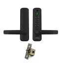 Cottesloe Slimline Gate Lock (Single Sided Keypad Version - Lever Exit) Digital Entrance Lock with Mobile APP (Bluetooth, Fingerprint, EM Card) IP65 Front Side Weather Resistance (25mm Backset Version) 