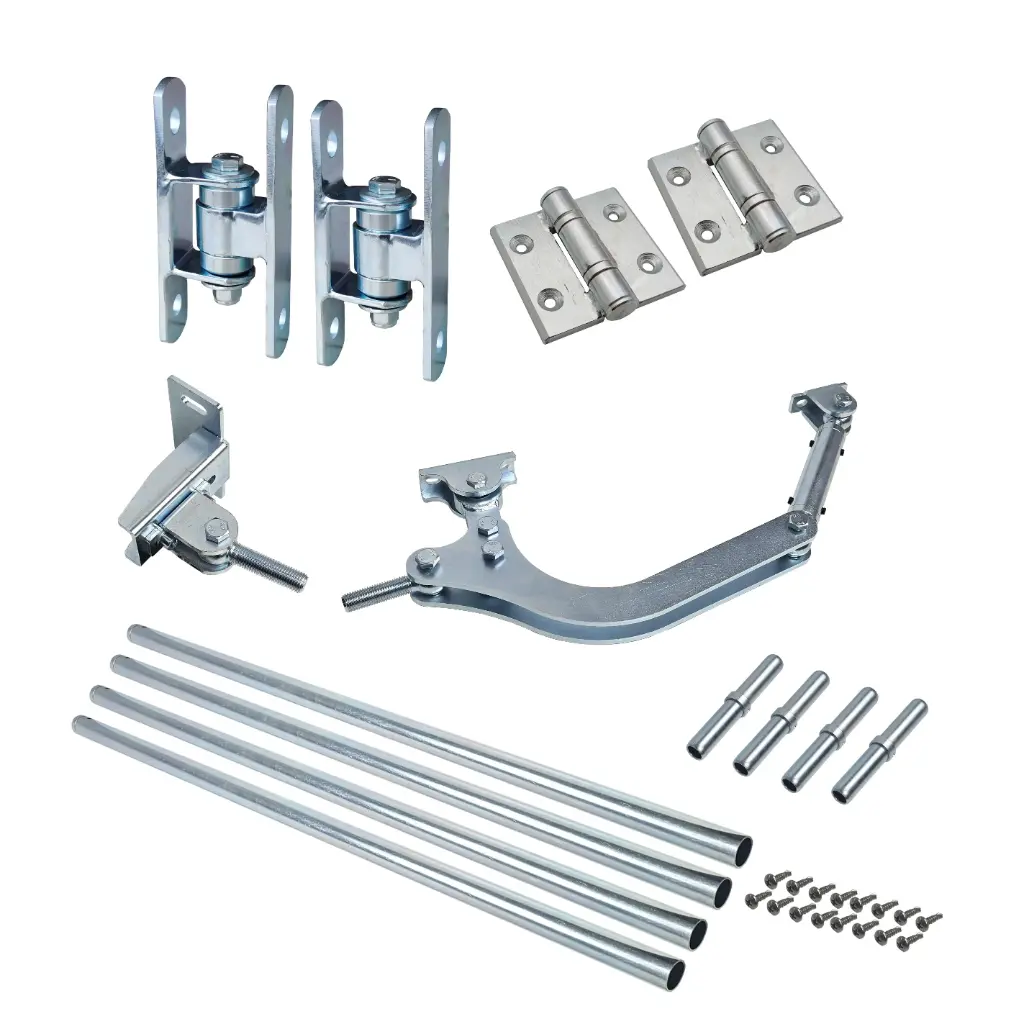 Bi Fold Gate System with post and Center position Hinges Max 2m Per Gate Panel - Max. 4m Opening - (200KG Total Max Weight)