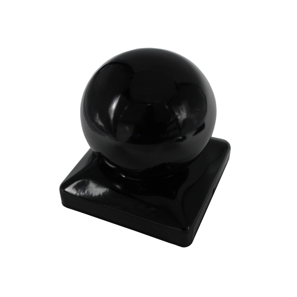 100x100 Ball Top Post Cap (Gloss Black) 100mm