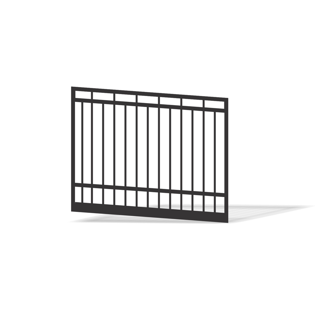 1785mm x 1500mm Alternating Picket Driveway Steel Gate (Satin Black Powder Coat)