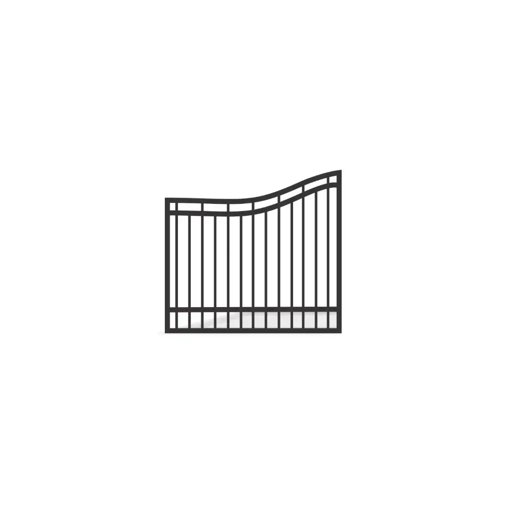 4.8m Opening x 1300-1500mm Arched Double Swing Driveway Steel Gates for 4.8m Opening (Satin Black Powder Coat)