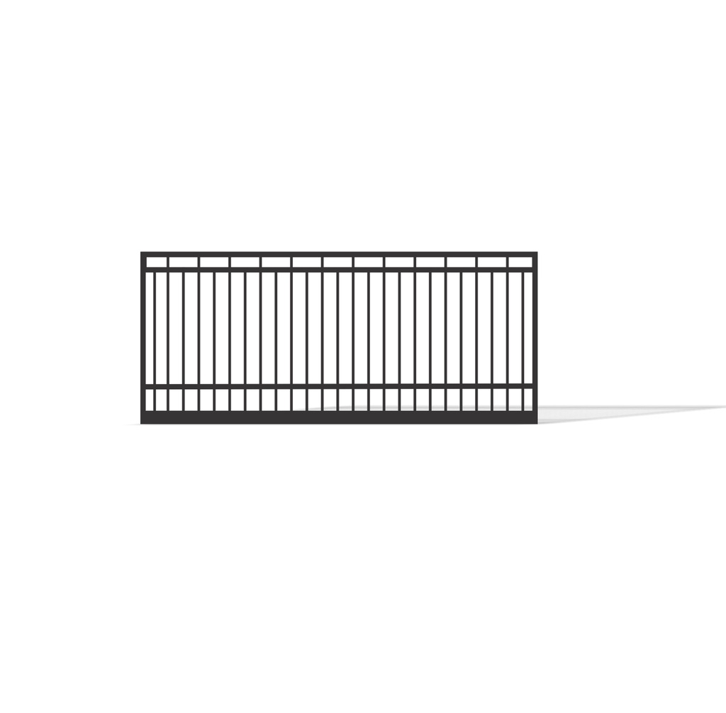 4170mm x 1500mm Alternating Picket Driveway Steel Gate (Satin Black Powder Coat)