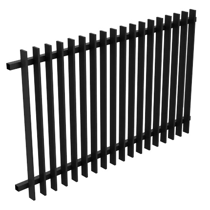 Aluminium Blade Fence Panel 2400mm x 1800mm (Satin Black/Night Sky) - Cut to width during install