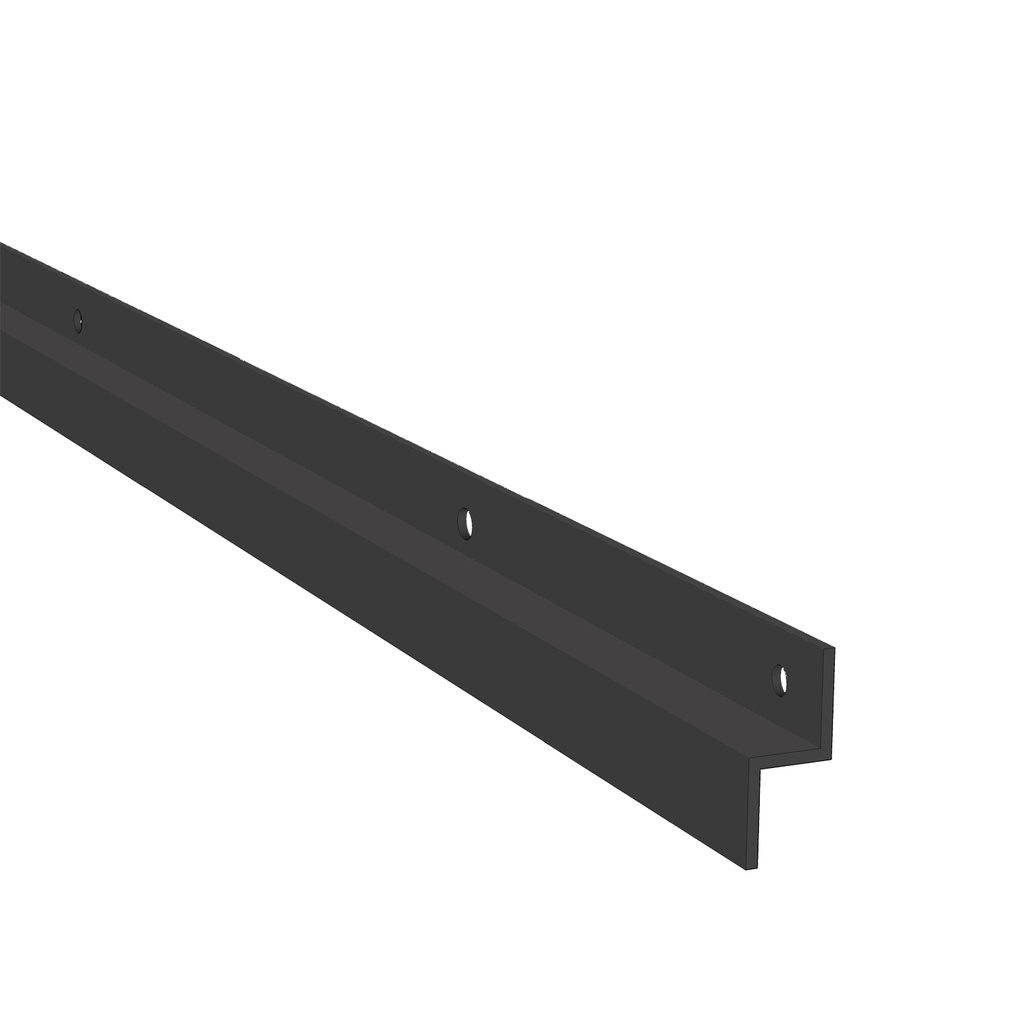 Black Cladded Gate Z Profile Rear Mount Guide System 2 Meter Length (Works with Nylon Block System)
