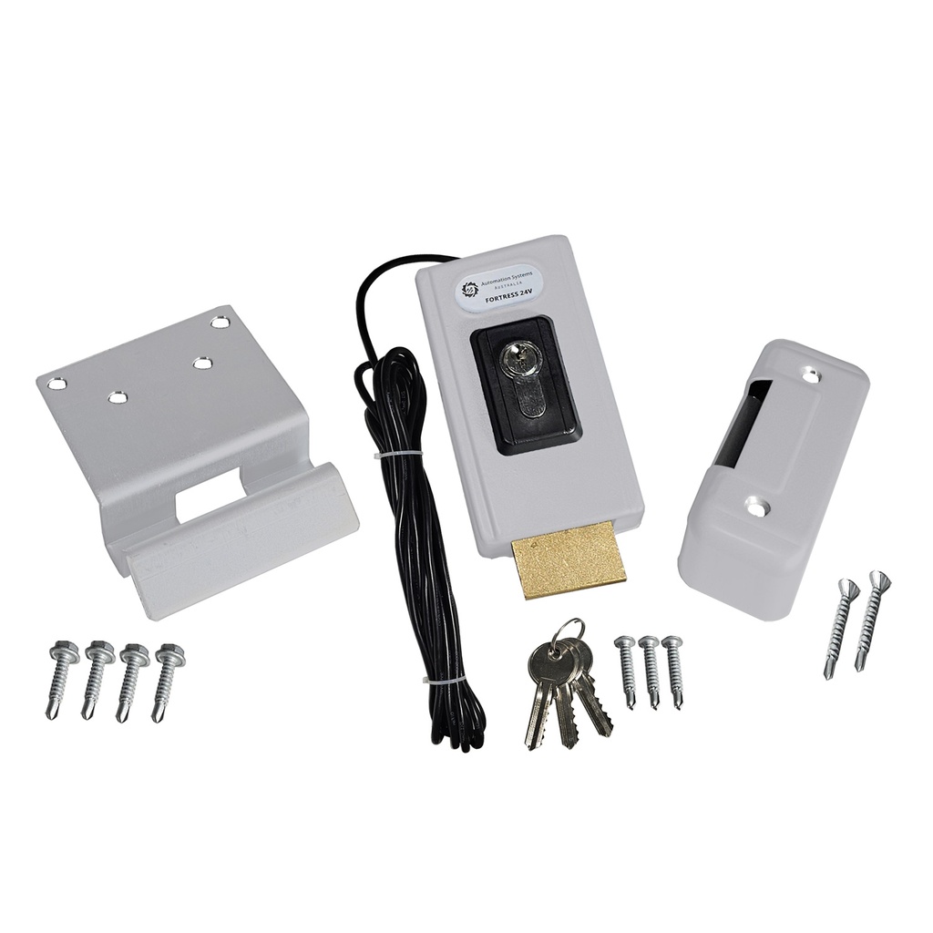 FORTRESS Automatic Gate Electric Solenoid Lock 12-24V DC Incl. Vertical and Horizontal Mounting Kit with 7 Meter Cable