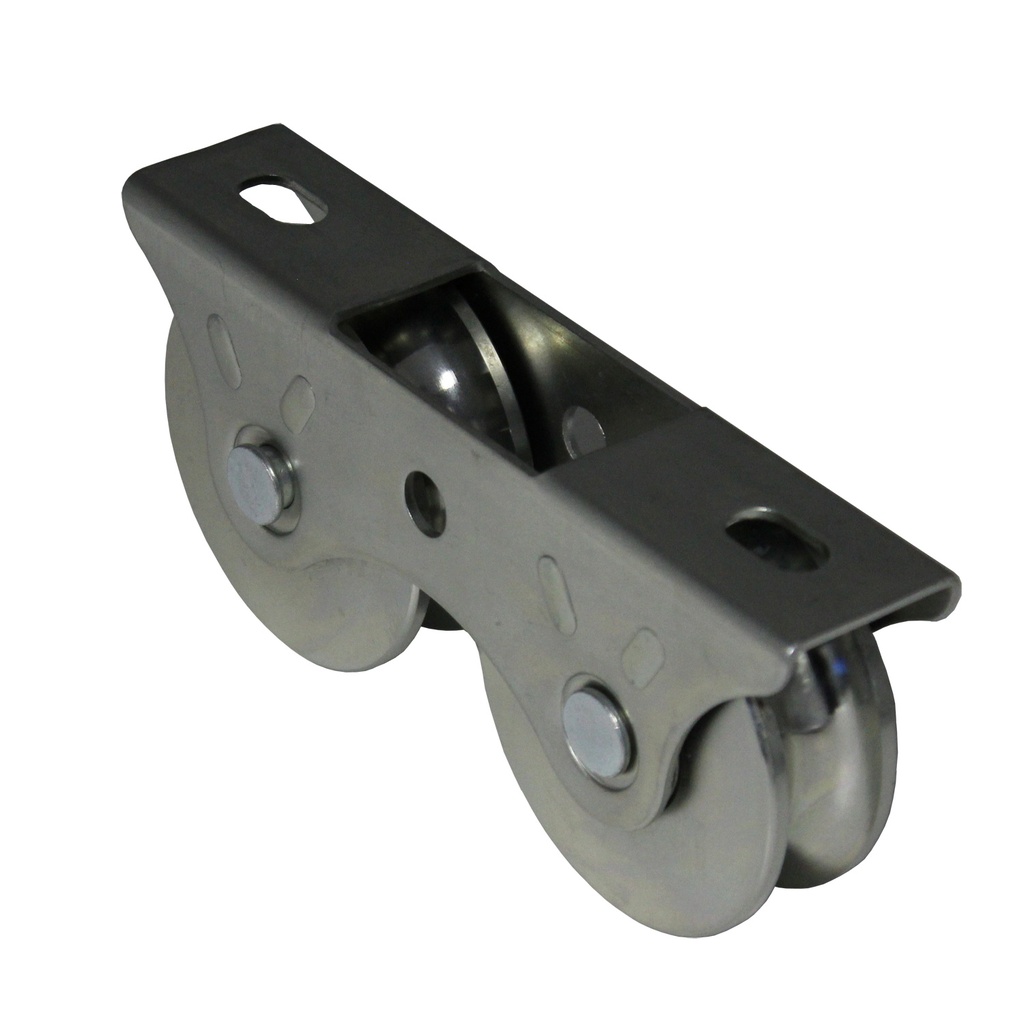 HEAVY DUTY Surface Mount External DOUBLE CARRIER Sliding Gate Wheel 80mm R10 U Groove