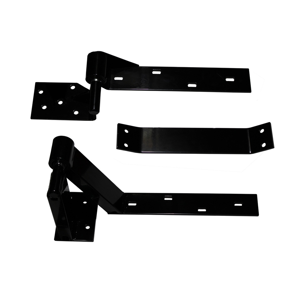 Left Side Rising Tilting Swing Gate Hinge System (Gloss Black) Low Rise Version