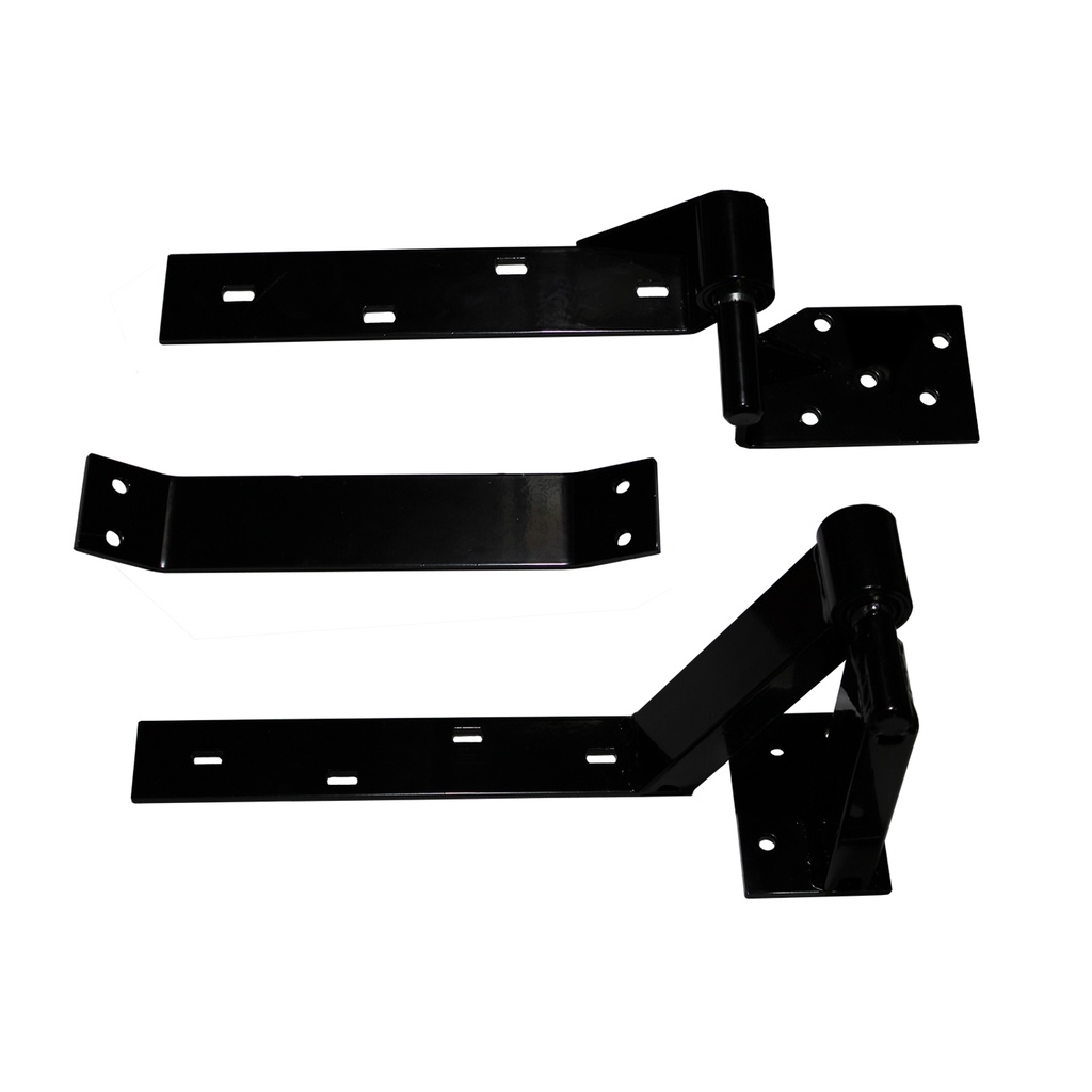 Right Side Rising Tilting Swing Gate Hinge System (Gloss Black) High Rise Version