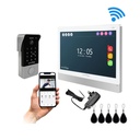Smart Home Intercom Kit 2 Wire with WiFi and Mobile APP HD with Wide Angle Keypad Outdoor Station and 9 Inch Touchscreen Indoor Monitor