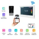 Smart Home Intercom Kit 2 Wire with WiFi and Mobile APP HD with Wide Angle RFID/EM Tag Outdoor Station and 7 Inch Touchscreen Indoor Monitor