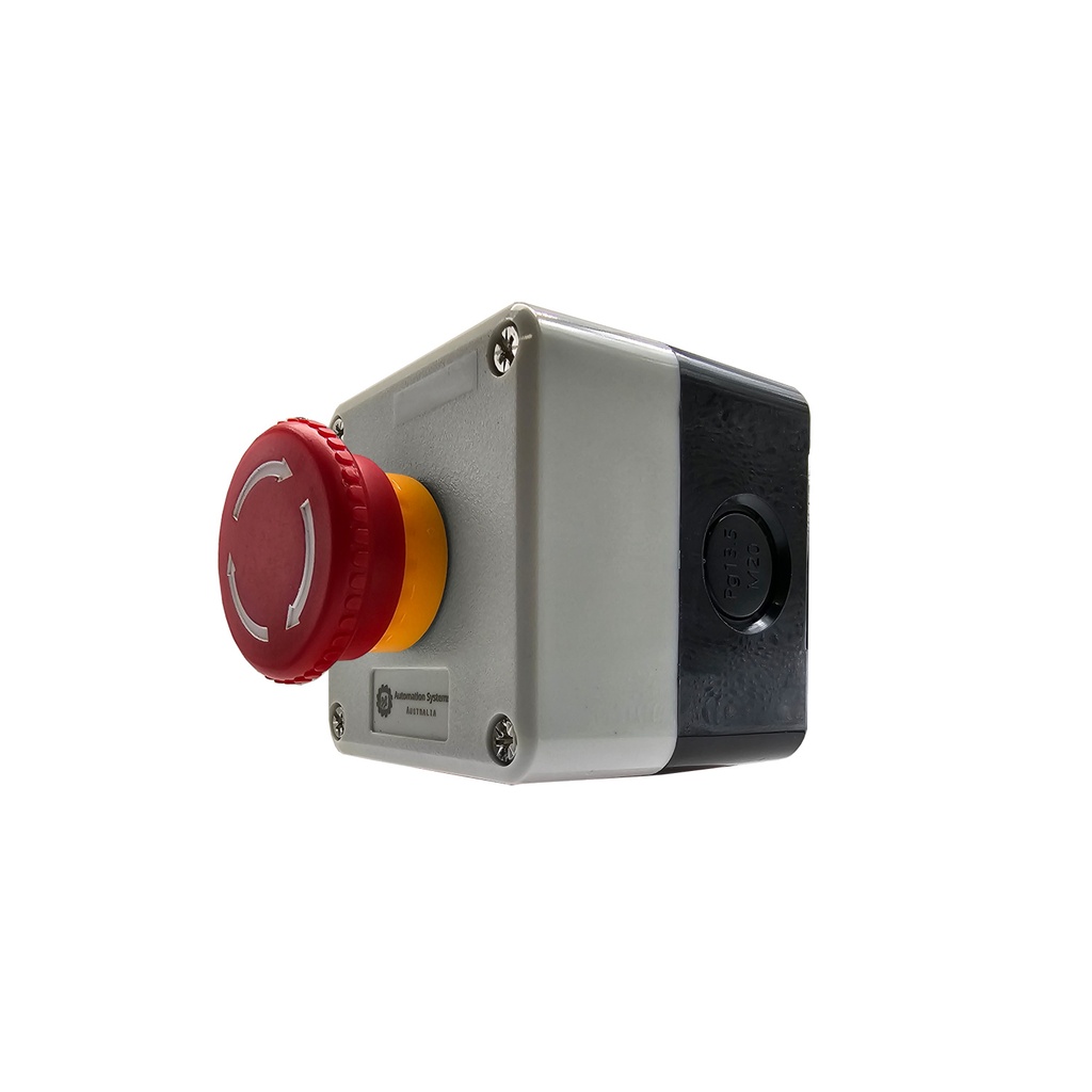 Weatherproof Emergency Stop Latching Push Button for Automatic Gates, Boom Barriers, Garage Doors, Machinery NO and NC Circuit