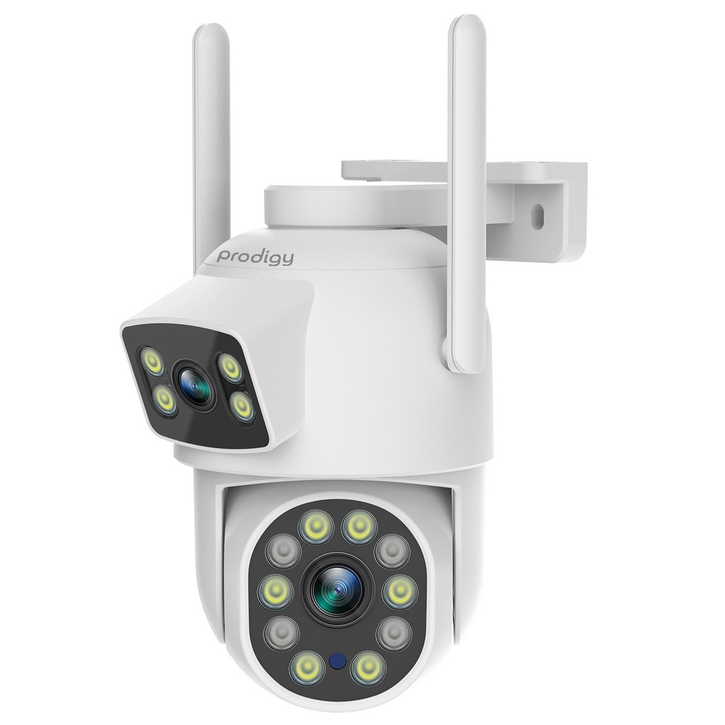 Wi-Fi/Ethernet Cable Surveillance PTZ DUAL Camera 3MP With Motion tracking, Push Notifications, Full Colour Day & Night Cloud and SD Card Recording