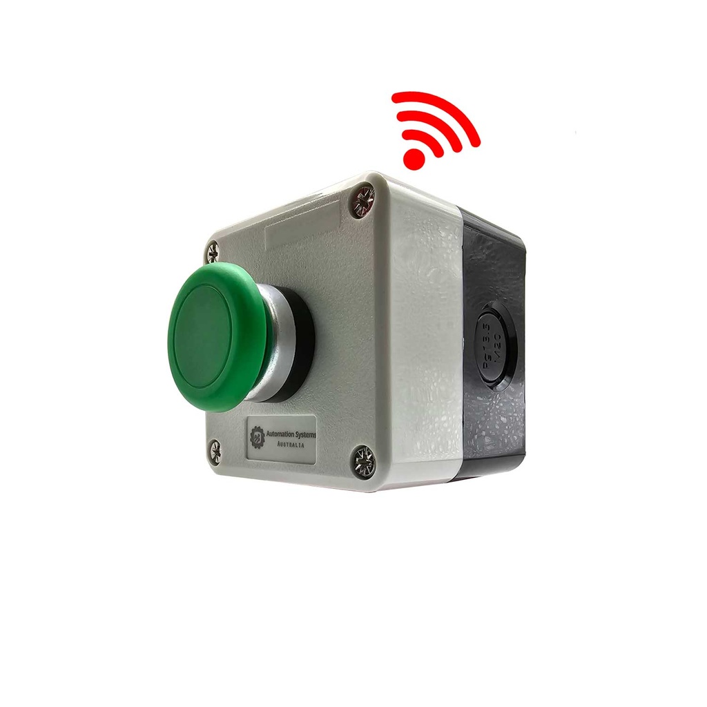 WIRELESS Weatherproof MUSHROOM HEAD momentary Push Button for Automatic Gates, Boom Barriers, Garage Doors, Machinery NO and NC Circuit