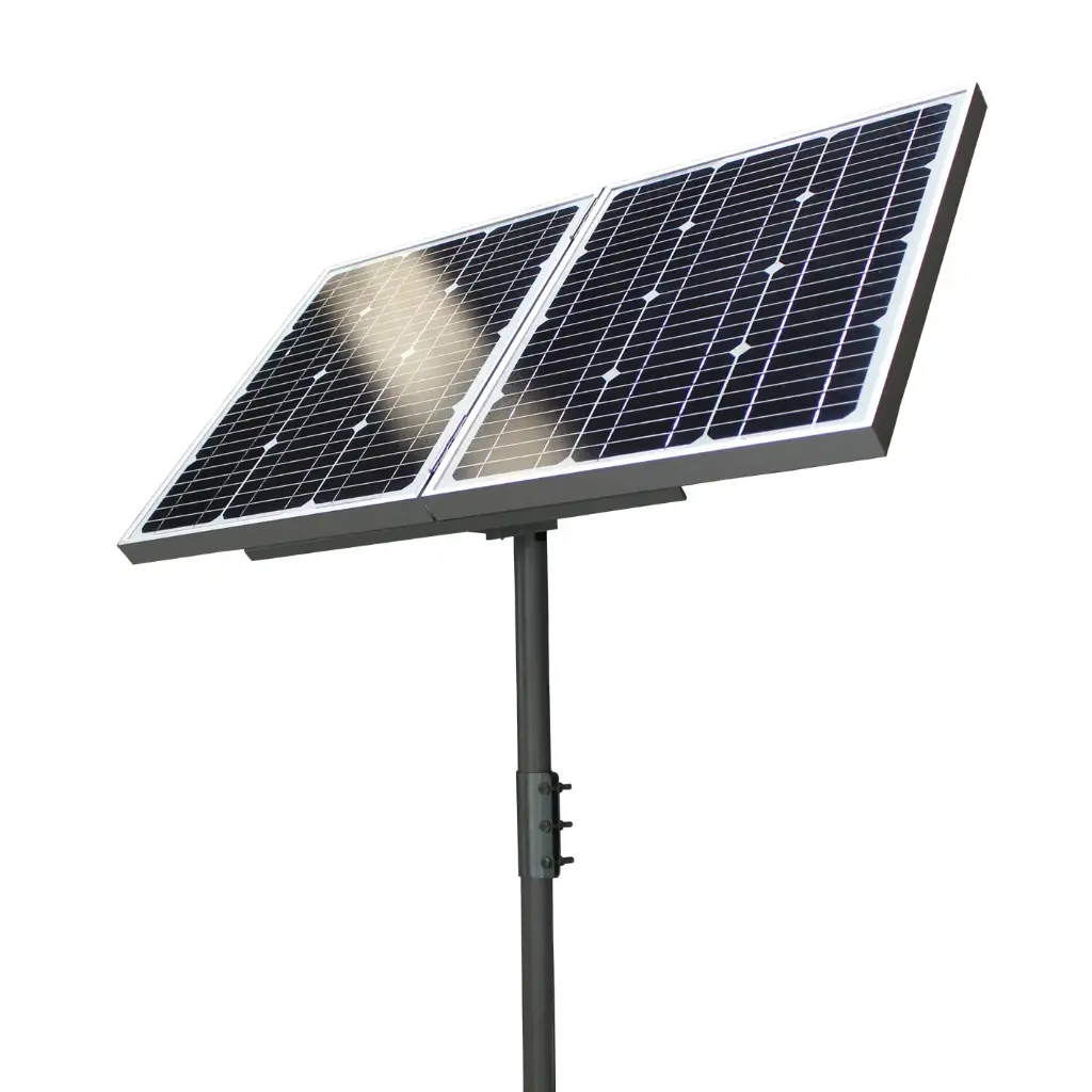 24V 60 Watt Monocrystalline Solar Panel with Fence Mounting Post Kit