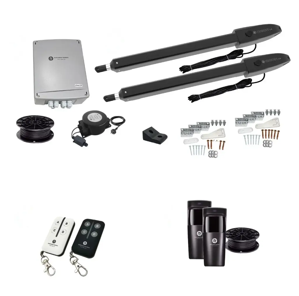 Orion LS Low Voltage 24V Automatic Double Swing Driveway Gate Opener 24 Volt Kit ROBUST Slimline Compact Design for Trade Installers