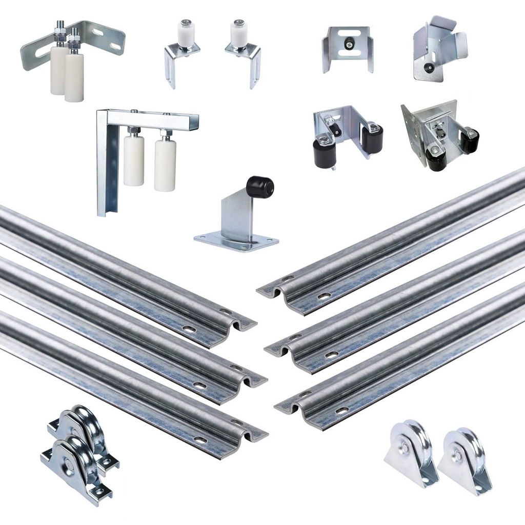 (5.3m – 5.7m) Complete Residential Sliding Gate Hardware Package Kit suitable for Steel, Aluminum and Horizontally Cladded Gates (5.3m, 5.4m, 5.5m, 5.6m, 5.7m meter gates)