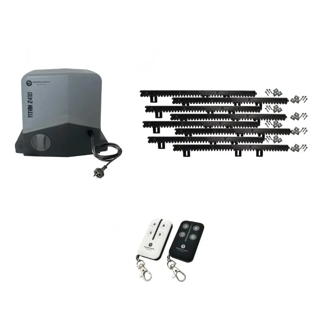 Titan 2410 Electric 24V Low Voltage Automatic Sliding Driveway Gate Opener Kit FAST Heavy Duty POWERFUL Design BASE KIT