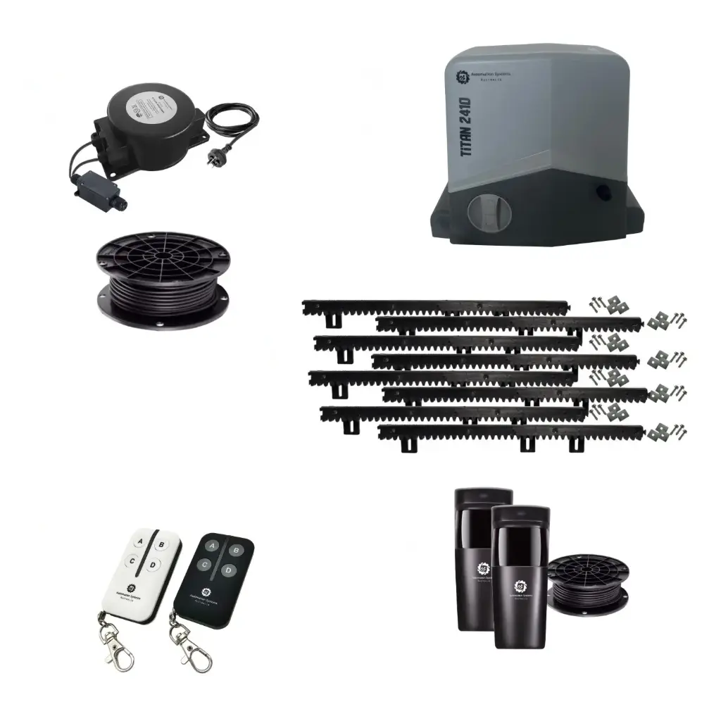 Titan 2410 Low Voltage 24V Automatic Sliding Driveway Gate Opener 24 Volt Kit FAST Heavy Duty POWERFUL Design for Trade Installers