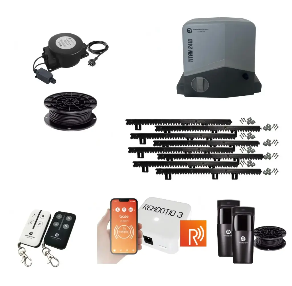 Remootio Titan 2410 Low Voltage 24V Automatic Sliding Driveway Gate Opener 24 Volt Kit FAST Heavy Duty POWERFUL Design
