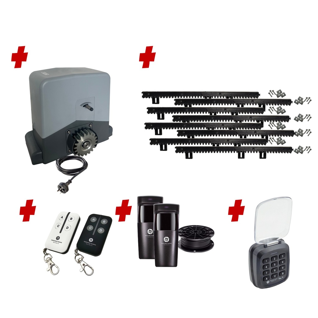 Titan 1000 STRONG 240V Automatic Sliding Driveway Gate Opener Kit with Keypads