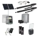Orion LS Solar Powered Automatic Double Swing Driveway Gate Opener 24 Volt Kit ROBUST Slimline Compact Design with Keypad Pin Code