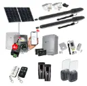Orion LS Solar Powered Automatic Double Swing Driveway Gate Opener 24 Volt Kit ROBUST Slimline Compact Design Wifi Mobile App Control and Keypad Entry Exit