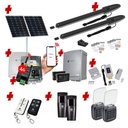 Orion LS Solar Powered Automatic Double Swing Driveway Gate Opener 24 Volt Kit ROBUST Slimline Compact Design Wifi Mobile App Control and Keypad Entry Exit
