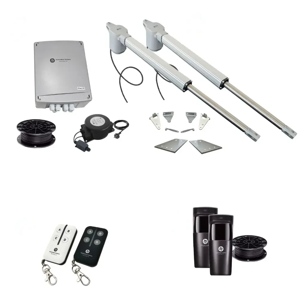 Viper 5 Long Stroke ITALIAN Low Voltage 24V Automatic Double Swing Driveway Gate Opener 24 Volt Kit ROBUST Heavy Duty Design for Trade Installers