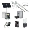 Viper 5 Long Stroke ITALIAN Solar Powered Automatic Double Swing Driveway Gate Opener 24 Volt Kit ROBUST Heavy Duty Design with Keypad Pin Code