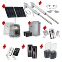Viper 5 Long Stroke ITALIAN Solar Powered Automatic Double Swing Driveway Gate Opener 24 Volt Kit ROBUST Heavy Duty Design with TWO Keypads Entry Exit