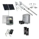 Viper 5 Long Stroke ITALIAN Solar Powered Automatic Double Swing Driveway Gate Opener 24 Volt Kit ROBUST Heavy Duty Design for Trade Installers