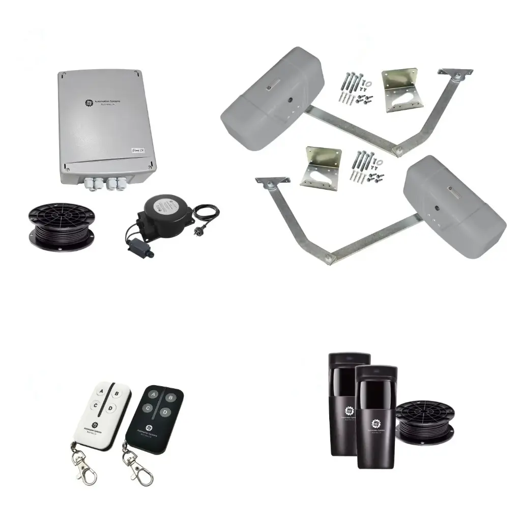 RAPTOR Extra Heavy Duty ITALIAN Low Voltage 24V Automatic Double Swing Driveway Gate Opener 24 Volt Kit ROBUST Heavy Duty Design for Trade Installers