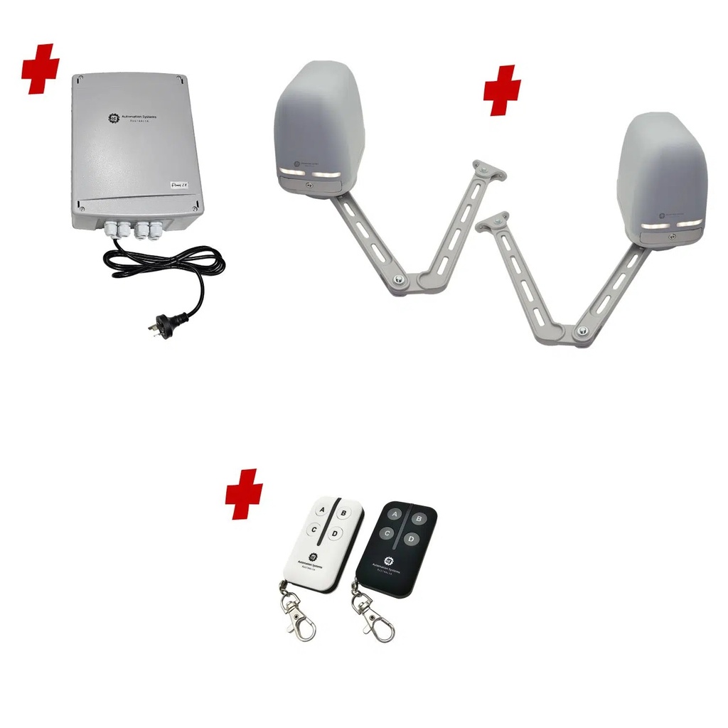 Apache ARTICULATING Italian Electric 24V Low Voltage Automatic Double Swing Driveway Gate Opener Kit ROBUST Heavy Duty Design BASE KIT