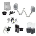 Apache ARTICULATING Italian Low Voltage 24V Automatic Double Swing Driveway Gate Opener 24 Volt Kit with Wifi Mobile App Control and Keypad Entry Exit