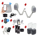 Apache ARTICULATING Italian Low Voltage 24V Automatic Double Swing Driveway Gate Opener 24 Volt Kit with Wifi Mobile App Control and Keypad Entry Exit