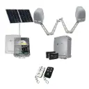 Apache ARTICULATING Italian Solar Powered Automatic Double Swing Driveway Gate Opener 24 Volt Kit ROBUST Heavy Duty Design BASE KIT