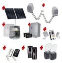 Apache ARTICULATING Italian Solar Powered Automatic Double Swing Driveway Gate Opener 24 Volt Kit ROBUST Heavy Duty Design with TWO Keypads Entry Exit