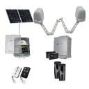 Apache ARTICULATING Italian Solar Powered Automatic Double Swing Driveway Gate Opener 24 Volt Kit ROBUST Heavy Duty Design for Trade Installers