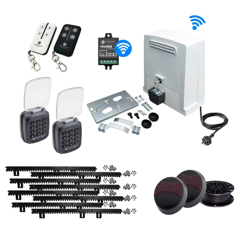 BKV 1500 Super Duty 36V Sliding Gate Opener 1500KG (with Dual Keypads and Mobile APP) Limit Switches and Encoder Made in Italy