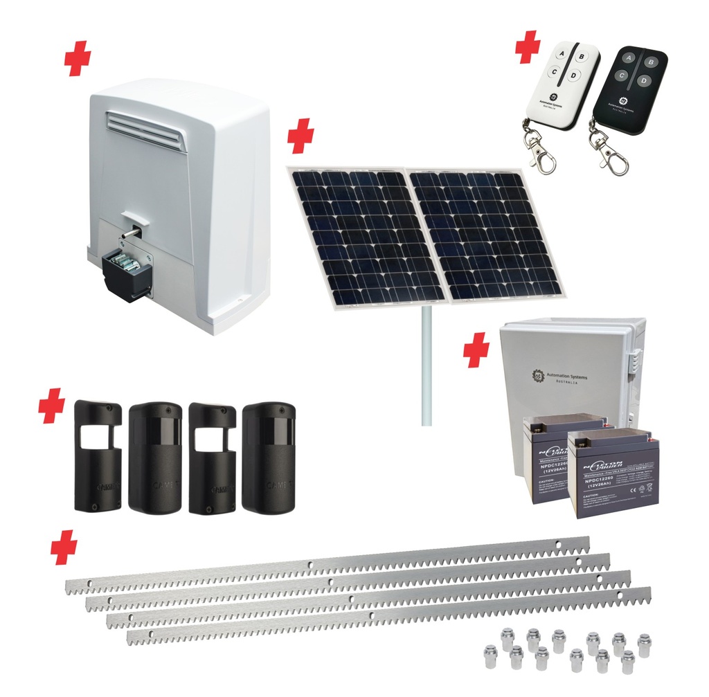 Super Duty COMMERCIAL GRADE Automatic Sliding Gate With BKV1500 Solar Powered Sliding Gate Motor Kit (1500G/20M MAX)