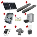 Solar Powered Double Swing Gate Automation Access Secure Kit Super Duty Linear Actuator with Limit Stops and Encoder Made in Italy