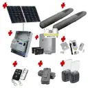 Solar Powered Double Swing Gate Automation Access Pro Kit Super Duty Linear Actuator with Limit Stops and Encoder Made in Italy