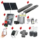 Solar Powered Double Swing Gate Automation Access Unlimited WiFi Bluetooth Kit Super Duty Linear Actuator with Limit Stops and Encoder Made