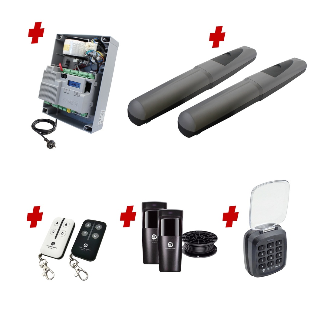 Double Swing Gate Automation Access Secure Kit Super Duty Linear Actuator with Limit Stops and Encoder Made in Italy
