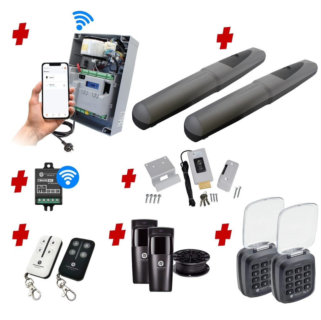 Double Swing Gate Automation Access Unlimited WiFi Bluetooth Kit Super Duty Linear Actuator with Limit Stops and Encoder Made in Italy