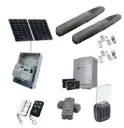 Solar Powered Double Swing Gate Automation Access Secure Kit Super Duty Linear Actuator with Limit Stops and Encoder Made in Italy