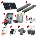 Solar Powered Double Swing Gate Automation Access Unlimited WiFi Bluetooth Kit Super Duty Linear Actuator with Limit Stops and Encoder Made